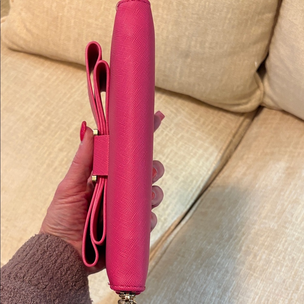 Betsey Johnson Fuchsia Clutch with Bow Detail - Picture 4 of 14